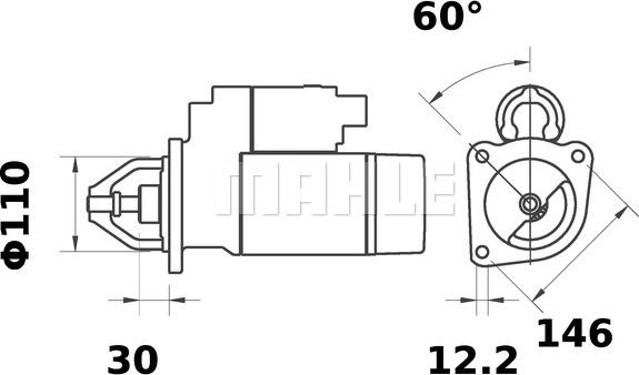 MAHLE MS 192 - Стартер autocars.com.ua