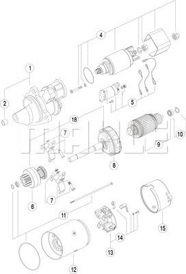 MAHLE MS 214 - Стартер autocars.com.ua