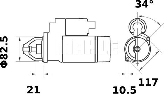 MAHLE MS 218 - Стартер autocars.com.ua