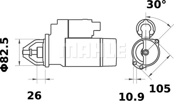 MAHLE MS 219 - Стартер autocars.com.ua