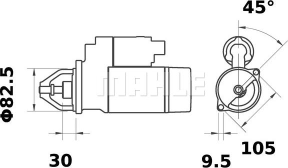 MAHLE MS 221 - Стартер autocars.com.ua