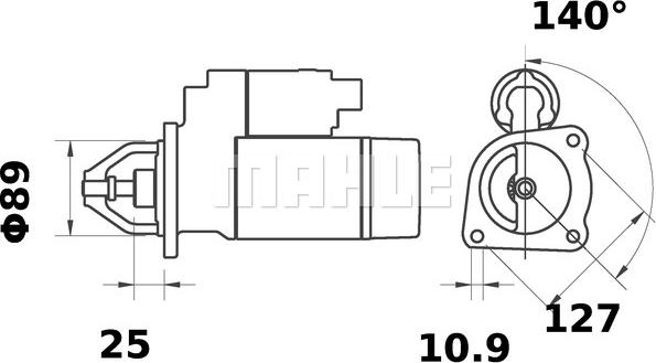 MAHLE MS 223 - Стартер autocars.com.ua