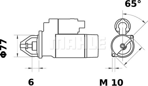 MAHLE MS 233 - Стартер autocars.com.ua