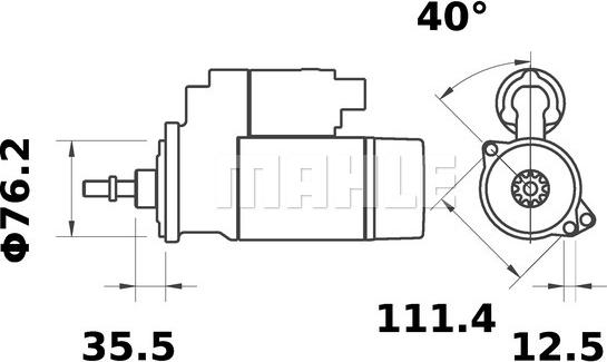 MAHLE MS 234 - Стартер autocars.com.ua