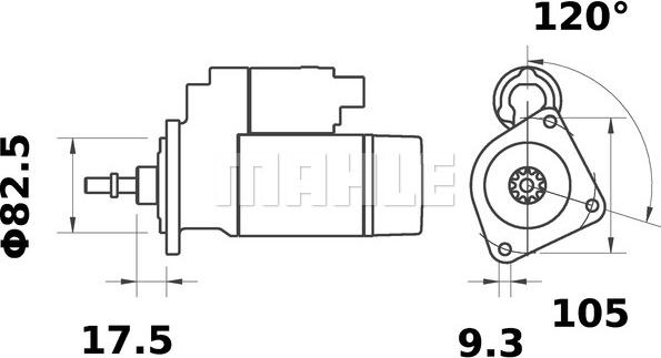 MAHLE MS 244 - Стартер autocars.com.ua