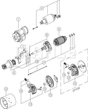 MAHLE MS 252 - Стартер autocars.com.ua