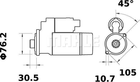 MAHLE MS 252 - Стартер autocars.com.ua