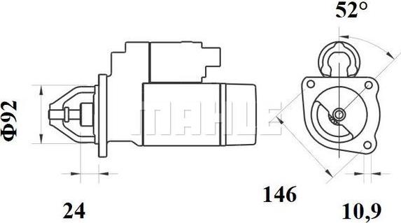 MAHLE MS 25 - Стартер autocars.com.ua