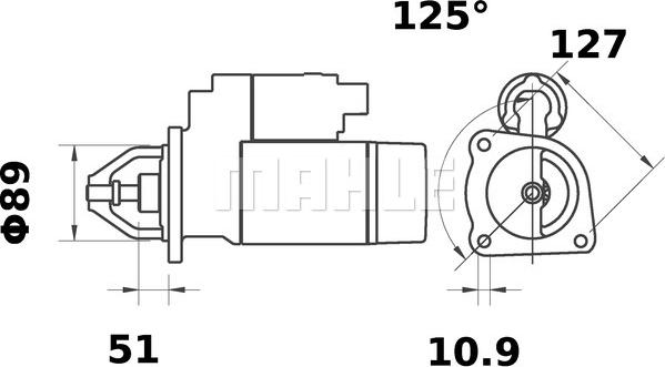 MAHLE MS 281 - Стартер autocars.com.ua