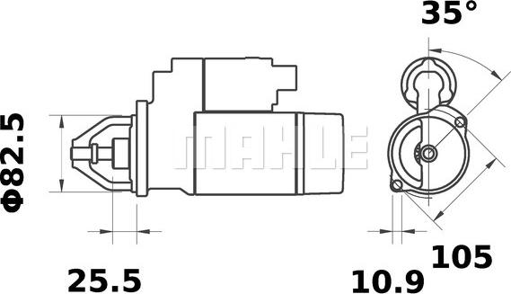 MAHLE MS 28 - Стартер autocars.com.ua