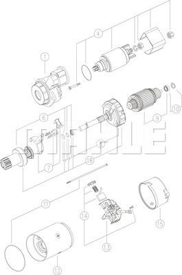 MAHLE MS 293 - Стартер autocars.com.ua