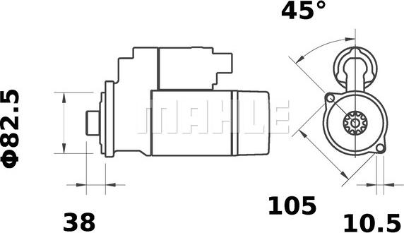 MAHLE MS 293 - Стартер autocars.com.ua