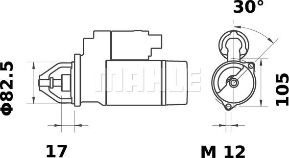 MAHLE MS 82 - Стартер avtokuzovplus.com.ua