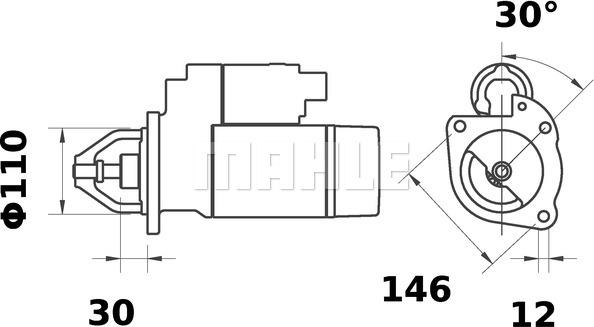 MAHLE MS 335 - Стартер autocars.com.ua