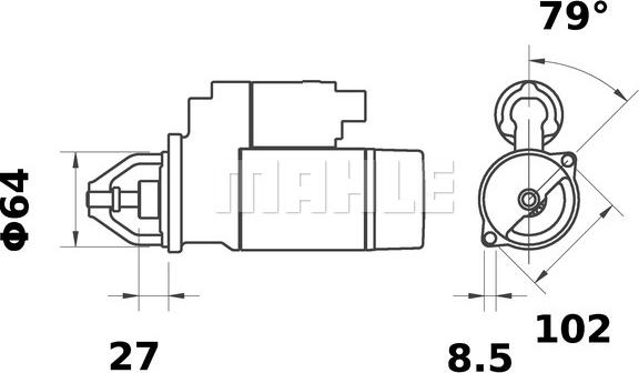 MAHLE MS 35 - Стартер avtokuzovplus.com.ua