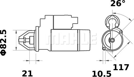 MAHLE MS 361 - Стартер avtokuzovplus.com.ua