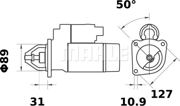 MAHLE MS 362 - Стартер autocars.com.ua