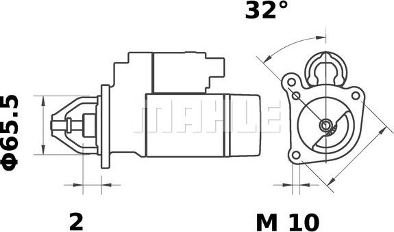 MAHLE MS 376 - Стартер autocars.com.ua