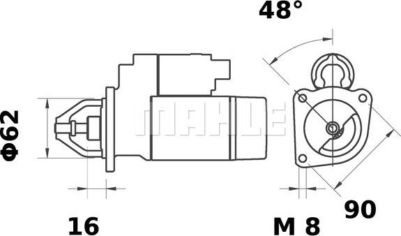 MAHLE MS 382 - Стартер autocars.com.ua