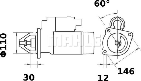 MAHLE MS 388 - Стартер autocars.com.ua