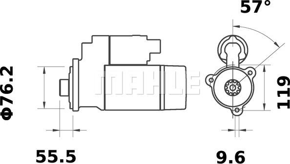 MAHLE MS 412 - Стартер autocars.com.ua