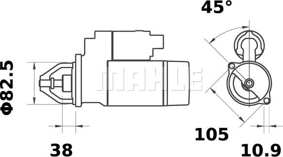 MAHLE MS 419 - Стартер autocars.com.ua