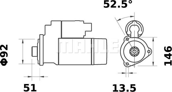 MAHLE MS 425 - Стартер autocars.com.ua