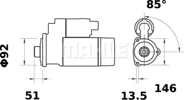 MAHLE MS 426 - Стартер avtokuzovplus.com.ua