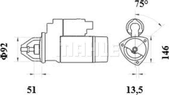 MAHLE MS 463 - Стартер autocars.com.ua