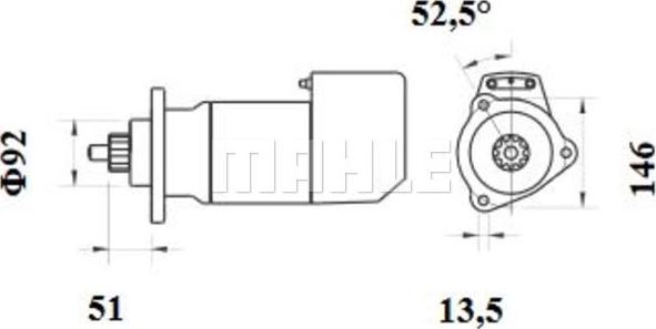 MAHLE MS 466 - Стартер autocars.com.ua