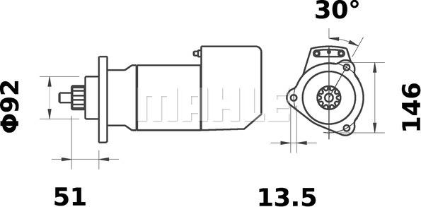 MAHLE MS 471 - Стартер autocars.com.ua