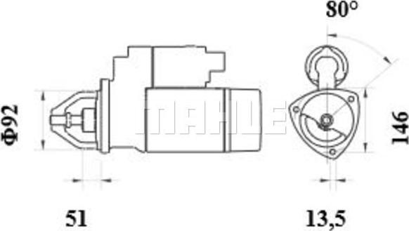 MAHLE MS 473 - Стартер autocars.com.ua