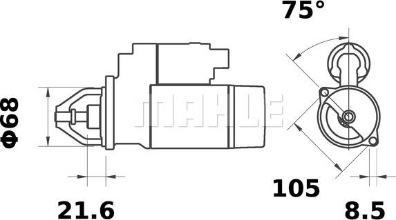 MAHLE MS 47 - Стартер autocars.com.ua