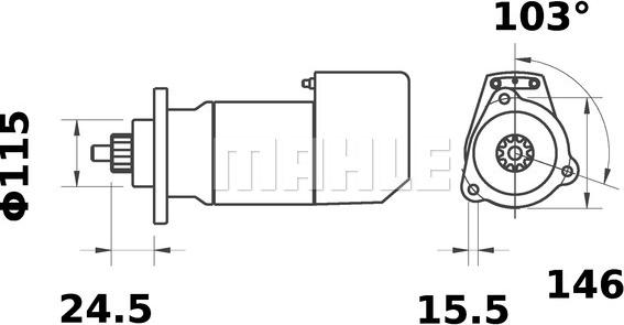 MAHLE MS 492 - Стартер autocars.com.ua