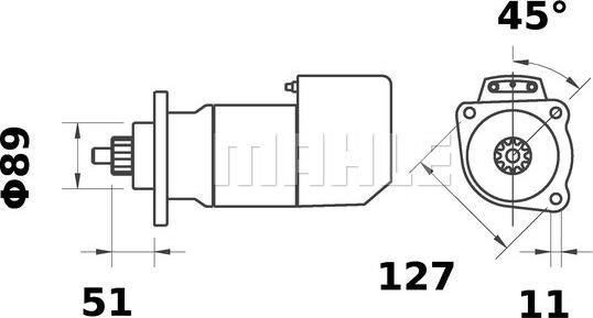 MAHLE MS 511 - Стартер autocars.com.ua