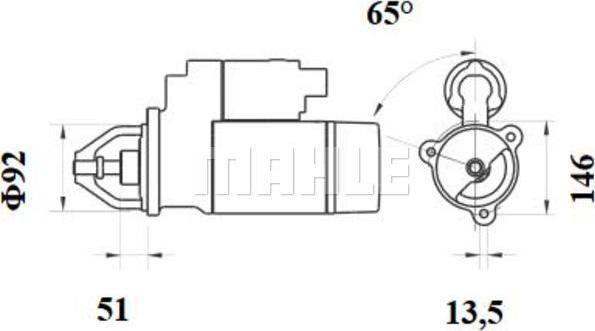 MAHLE MS 524 - Стартер avtokuzovplus.com.ua