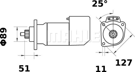 MAHLE MS 545 - Стартер autocars.com.ua