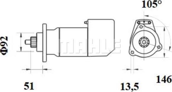 MAHLE MS 547 - Стартер autocars.com.ua