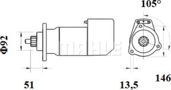 MAHLE MS 582 - Стартер autocars.com.ua