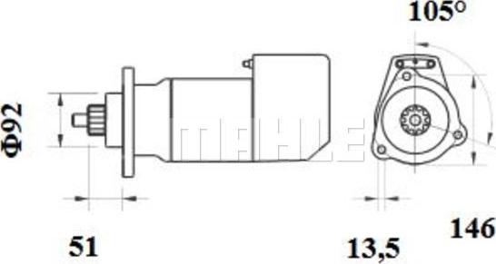 MAHLE MS 696 - Стартер avtokuzovplus.com.ua