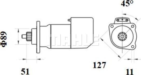 MAHLE MS 703 - Стартер autocars.com.ua