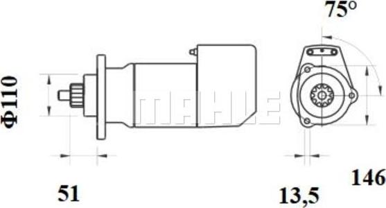 MAHLE MS 709 - Стартер avtokuzovplus.com.ua