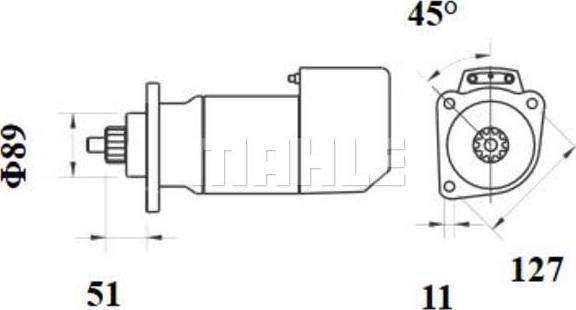 MAHLE MS 710 - Стартер autocars.com.ua