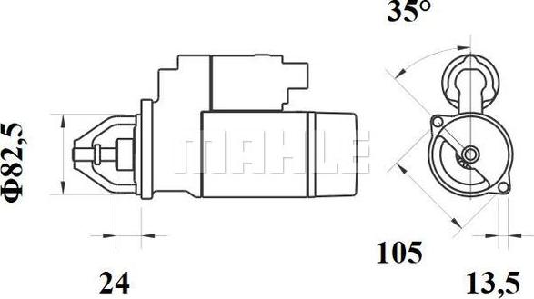 MAHLE MS 725 - Стартер autocars.com.ua