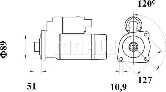 MAHLE MS 73 - Стартер autocars.com.ua