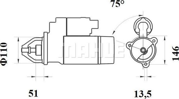 MAHLE MS 767 - Стартер avtokuzovplus.com.ua