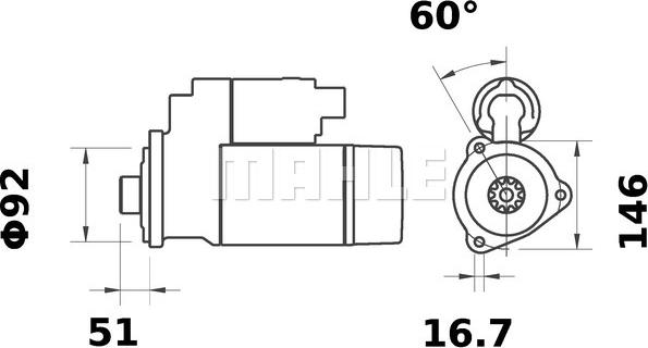 MAHLE MS 76 - Стартер autocars.com.ua