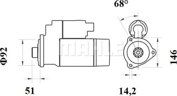 MAHLE MS 773 - Стартер avtokuzovplus.com.ua