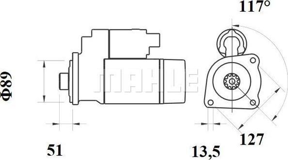 MAHLE MS 775 - Стартер avtokuzovplus.com.ua