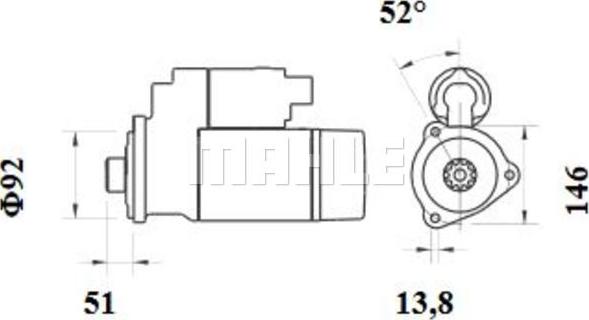 MAHLE MS 884 - Стартер autocars.com.ua